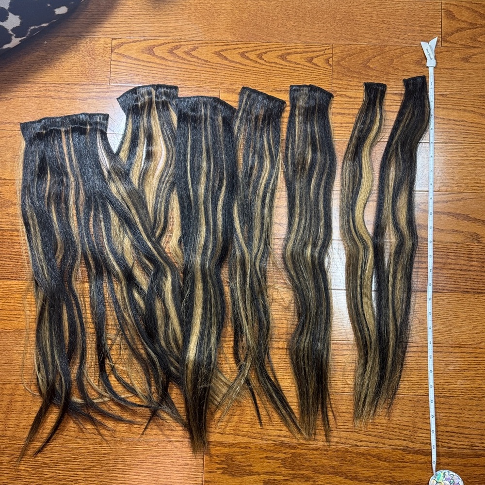 5/$25 Straight Black and Brown Hair Extensions